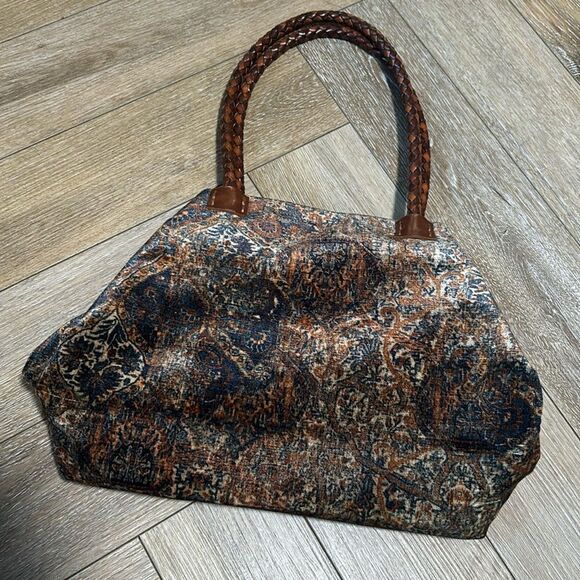 Marian Paquette Elizabeth Velvet Tote with Leather Handles - Picture 3 of 11